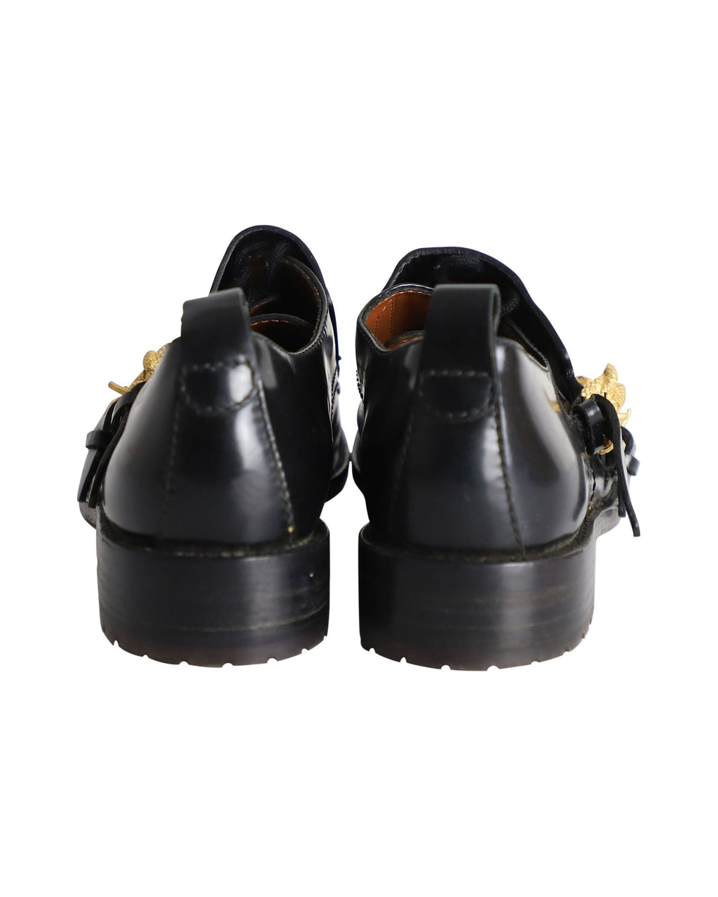 Valentino Serpentine Monk Shoes in Black Leather
