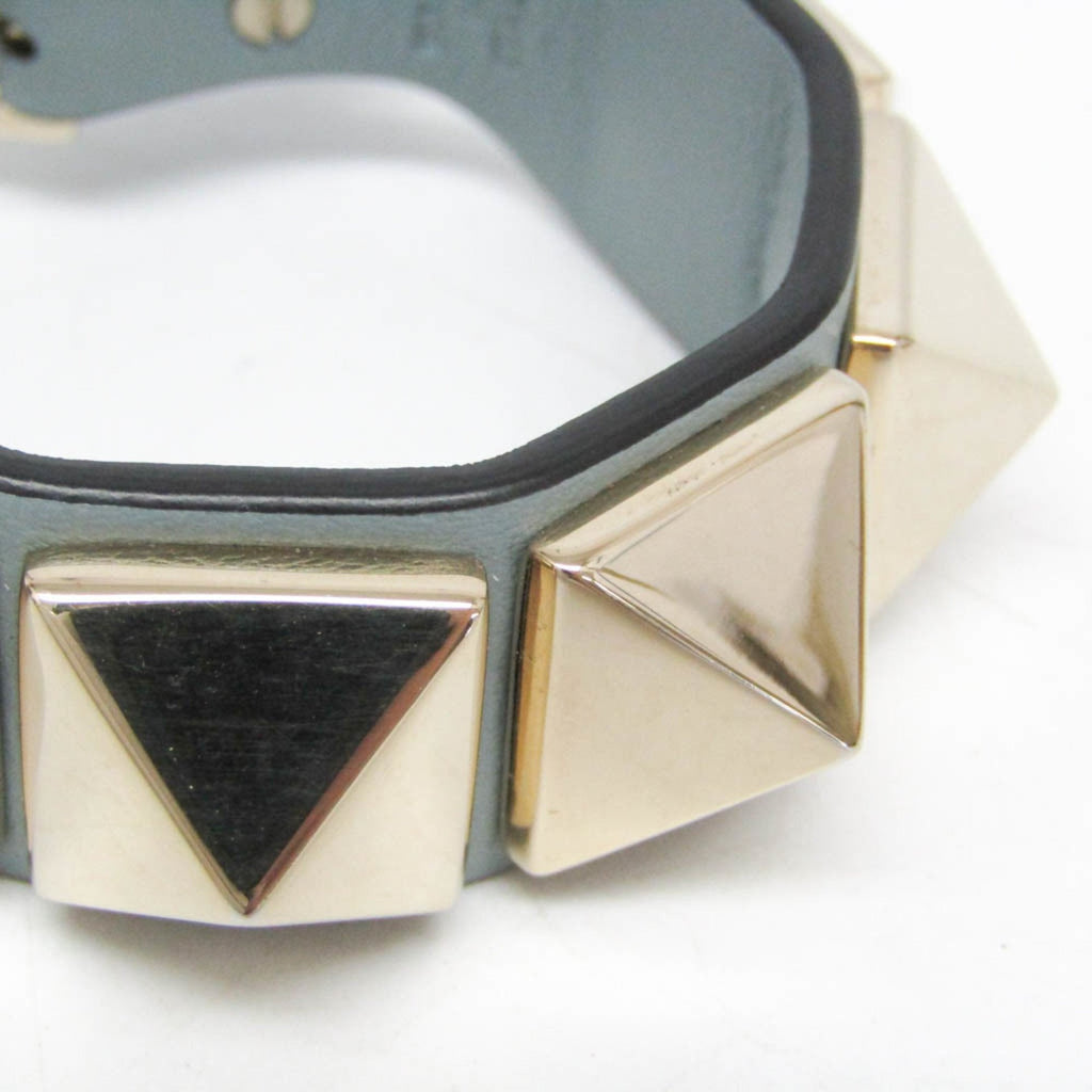 Studs Bracelet Leather and Metal Blue
