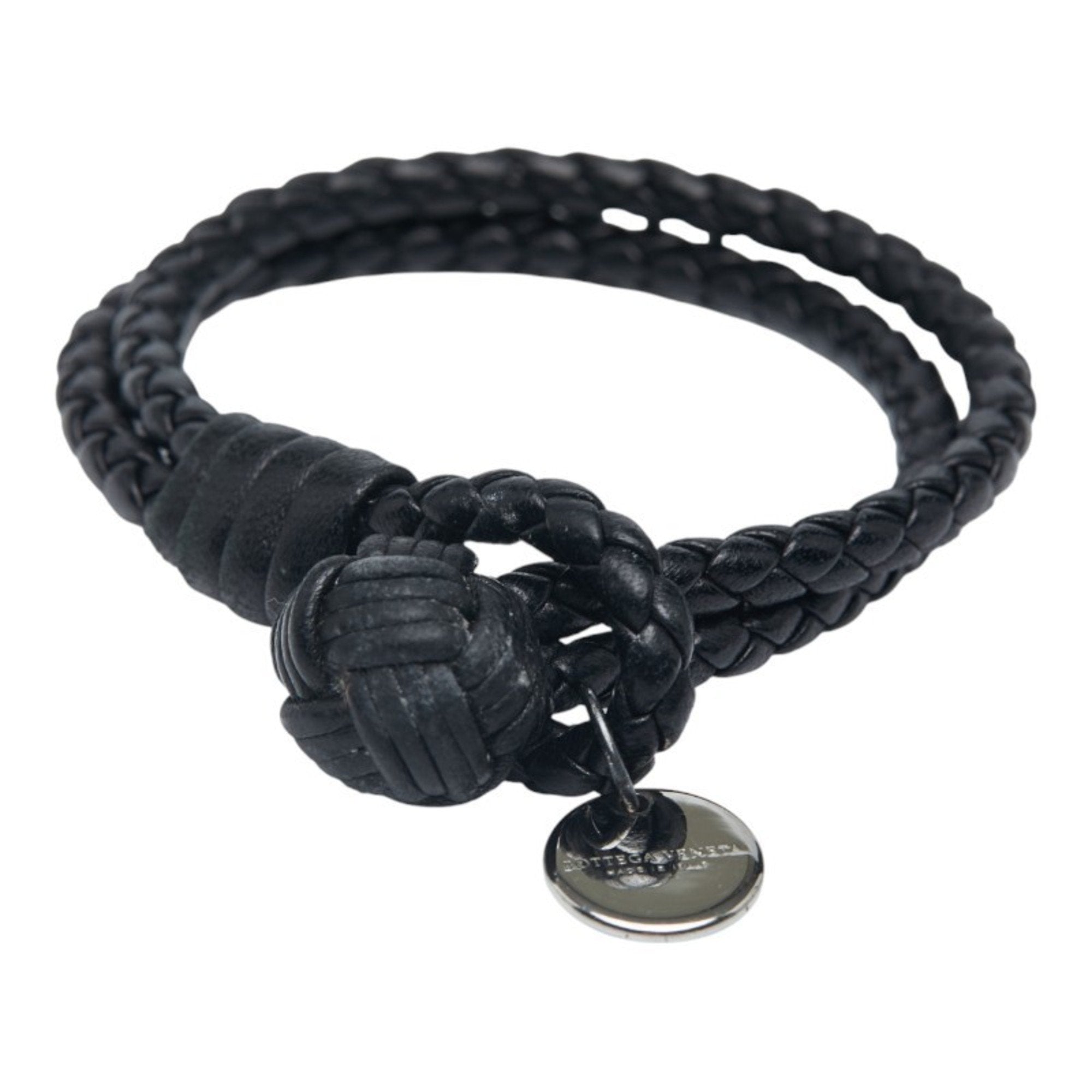 Intrecciato Bracelet Leather and Sterling Silver