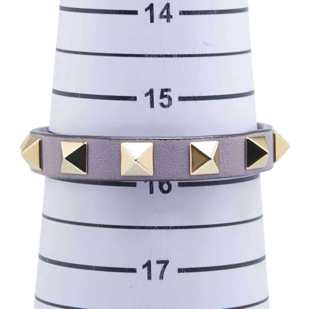 Rockstud Bracelet Gold and Leather