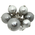 Ring Metal Gray Silver with Pearl