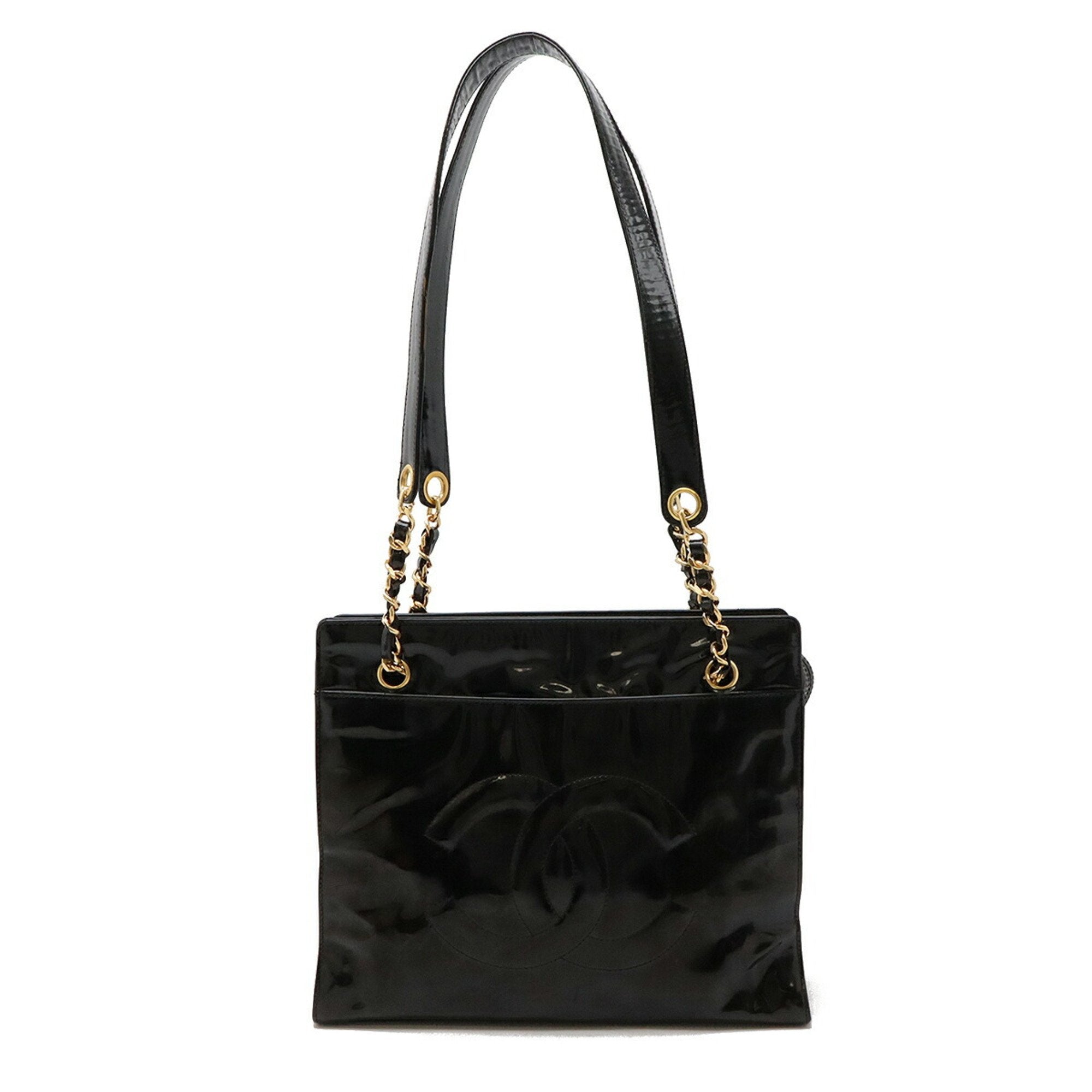 Vintage Timeless Chain Shoulder Bag Patent Medium