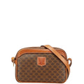 Vintage Saddle Flap Shoulder Bag Macadam Coated Canvas Small
