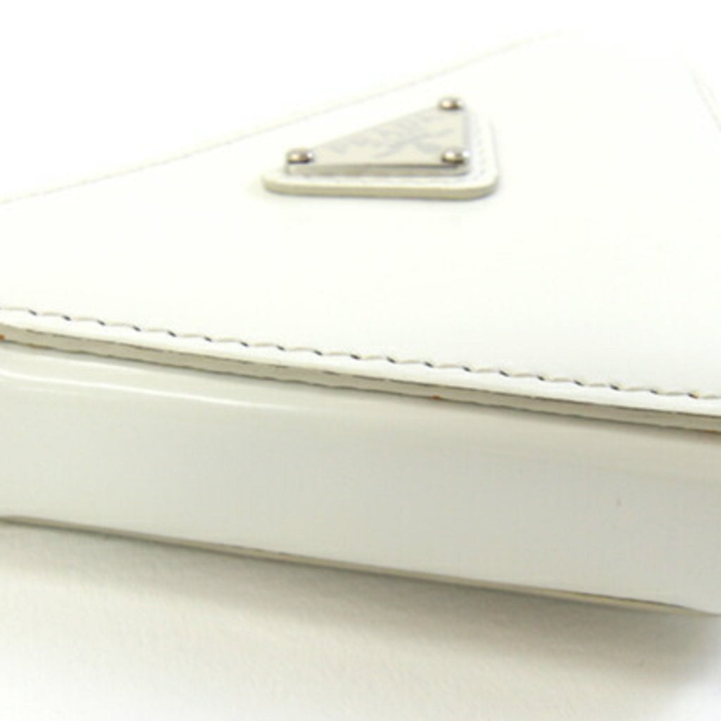 Charm White Leather Handbag Charm