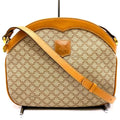 Vintage Saddle Flap Shoulder Bag Macadam Coated Canvas Small