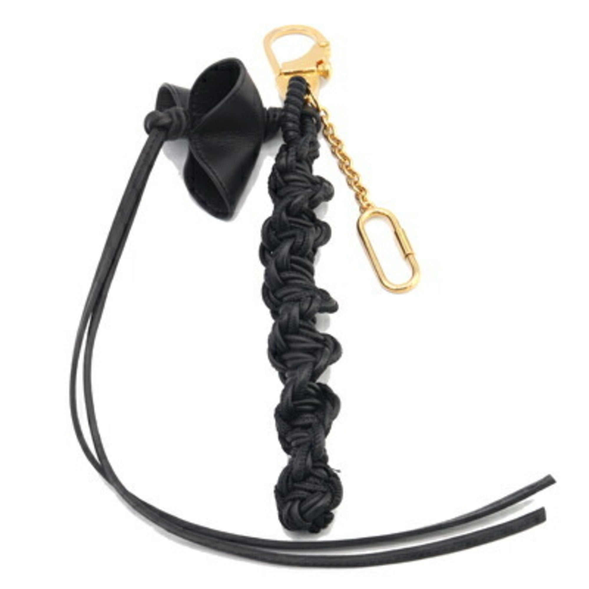 Bag Charm Leather and Metal Black Handbag Charm