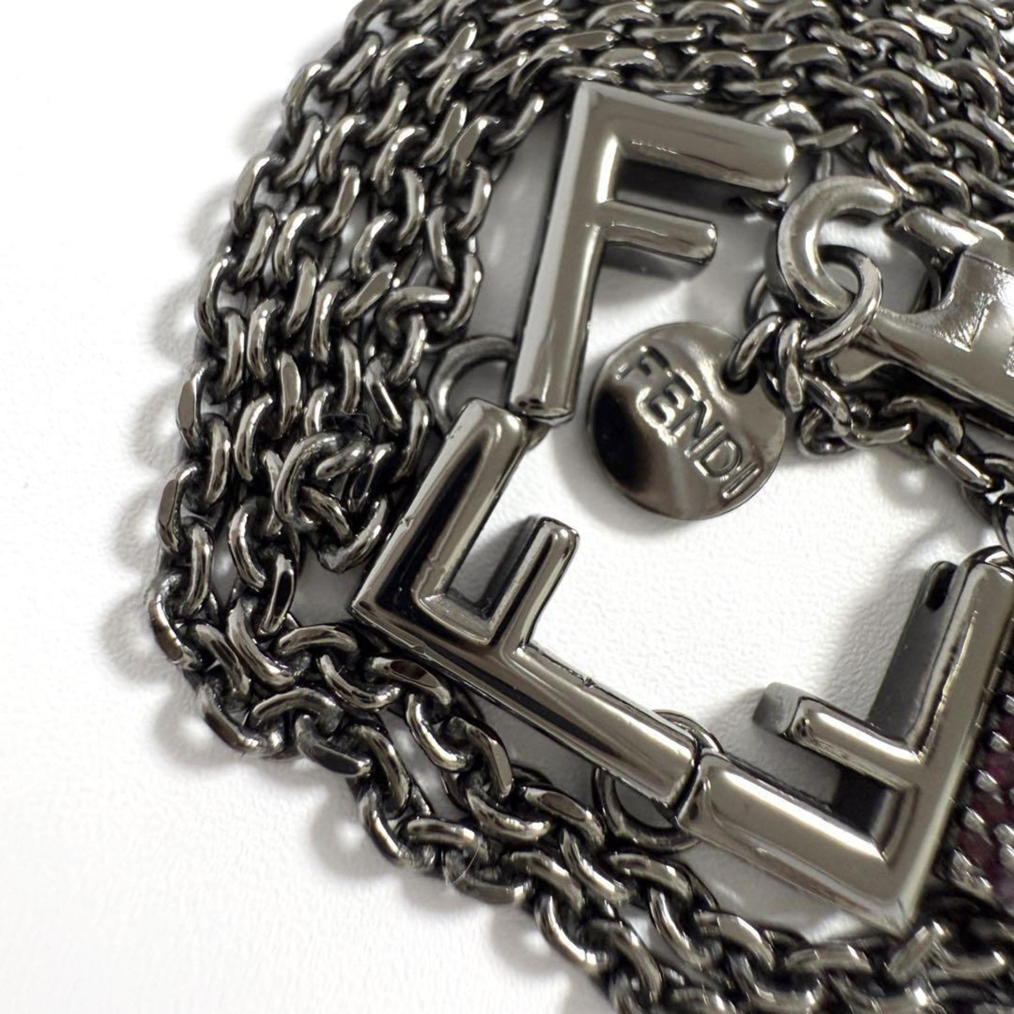 Five Pendant Necklace Metal and Rhinestone
