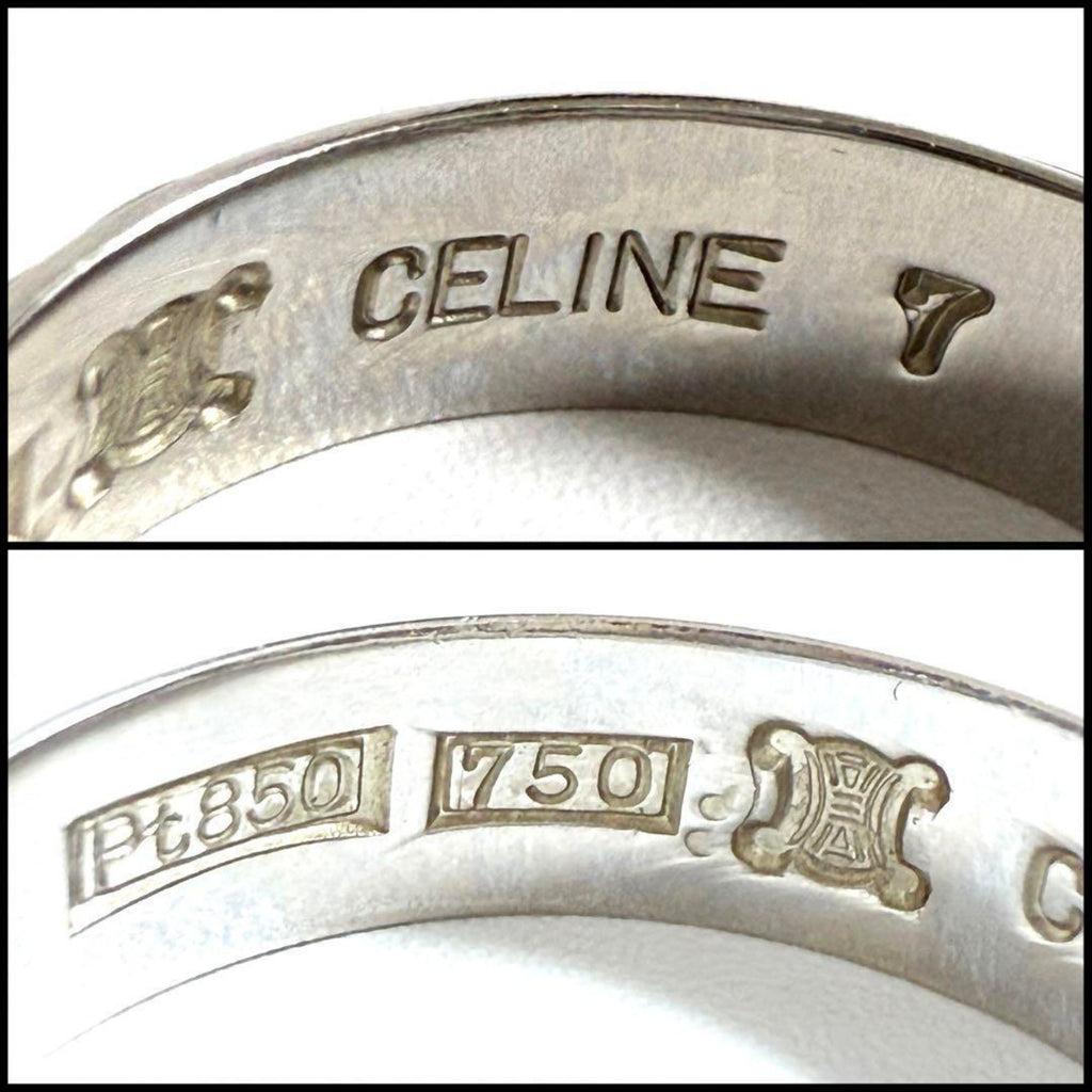 Triomphe Band Ring Platinum and 18K Yellow Gold