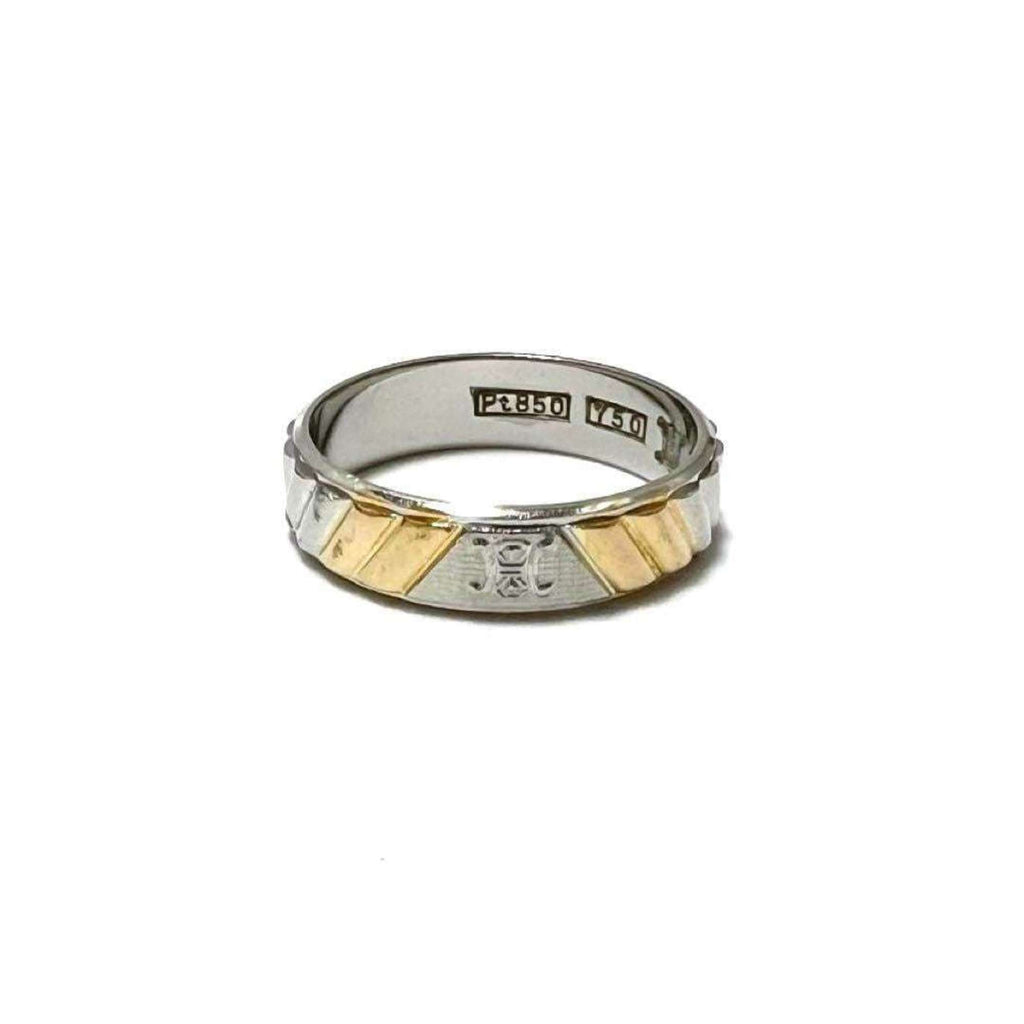 Trim Off Ring Platinum and 18K Yellow Gold