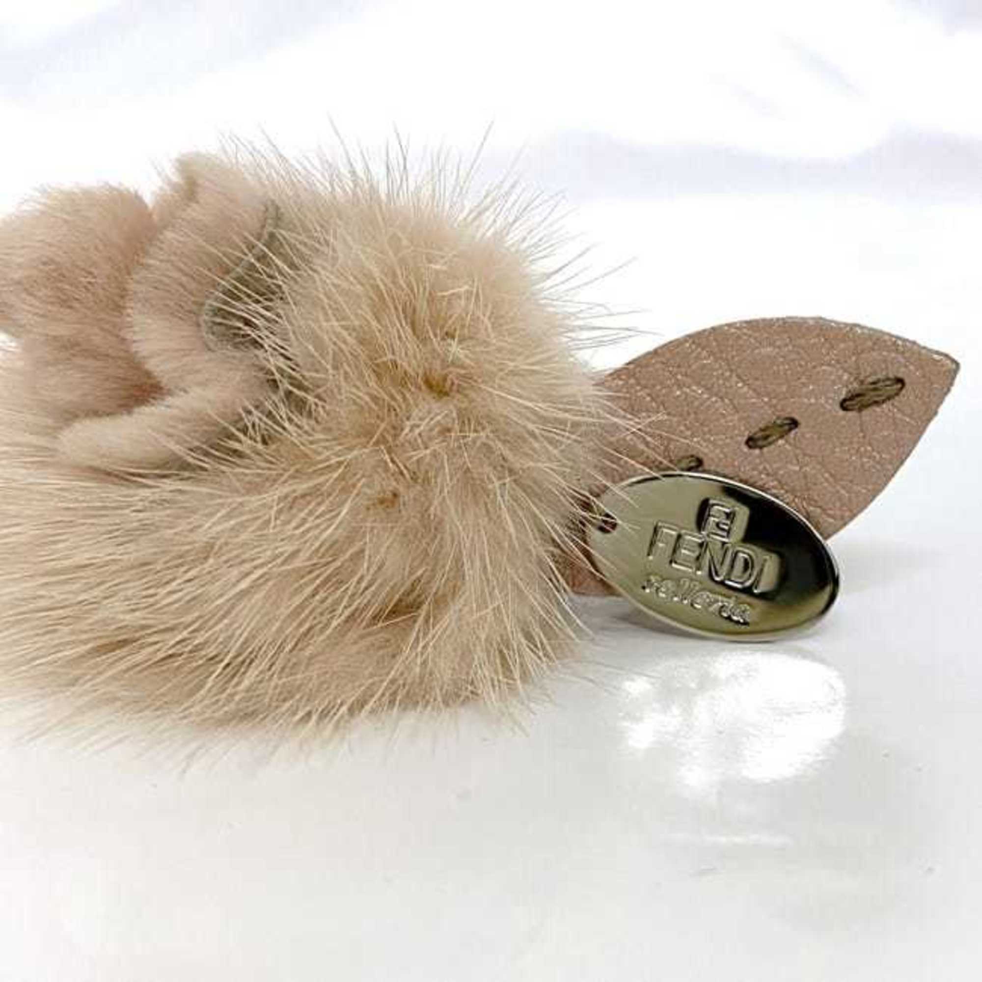 Charm Bracelet Fur and Leather Pink