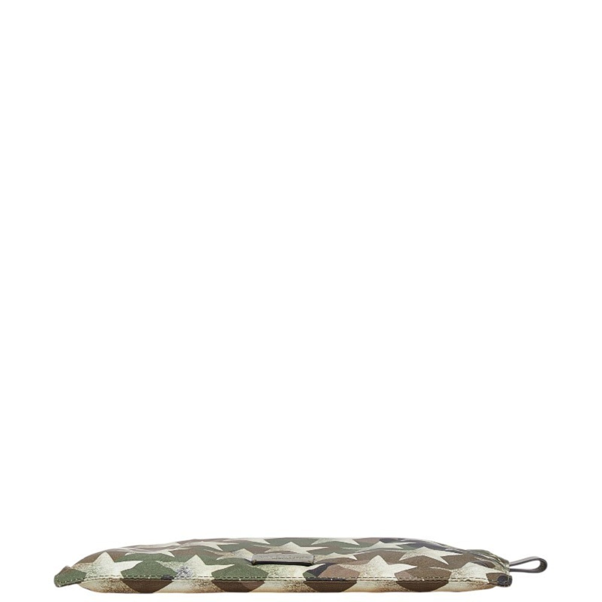 Camustars Zip Pouch Denim with Leather Applique