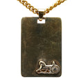 Carriage Plate Pendant Necklace Gold Plated