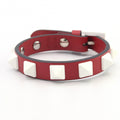 Bracelet Red and White Leather