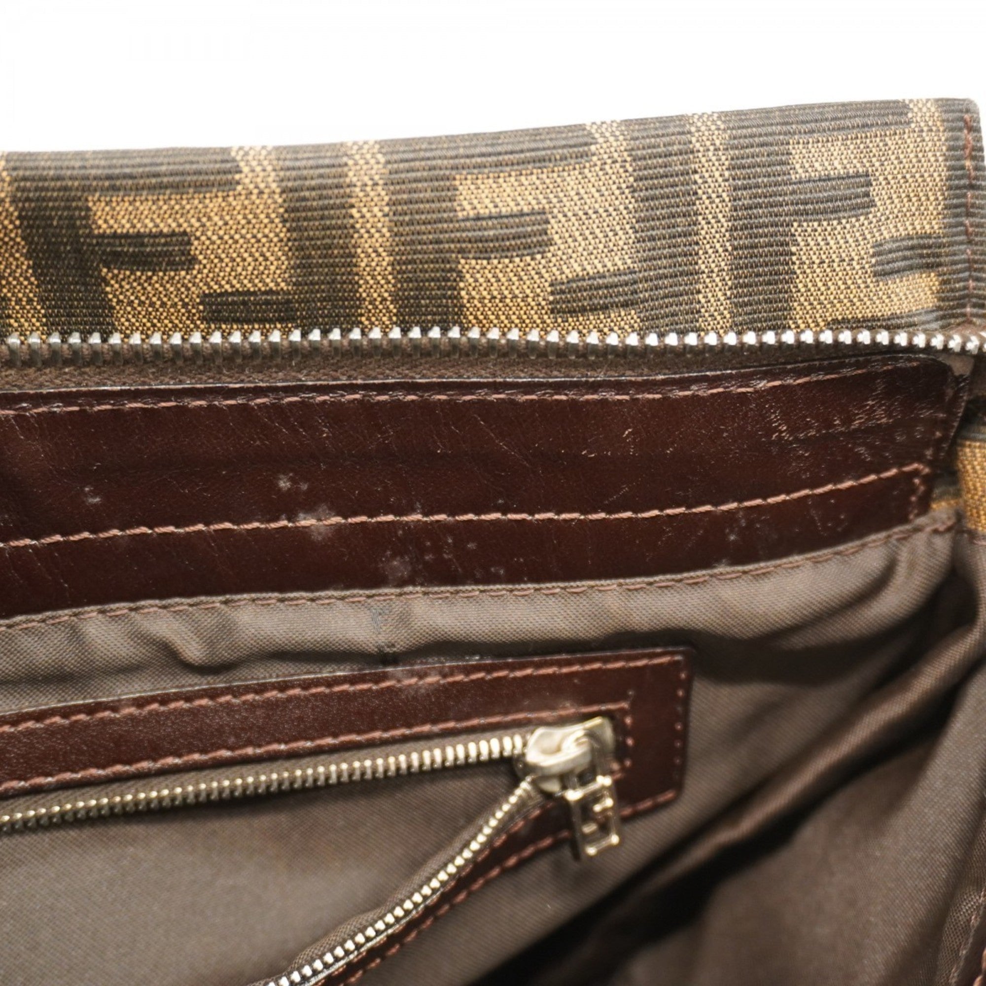 Vintage Pocket Shoulder Bag Zucca Canvas Small