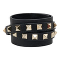 Rockstud Bracelet Leather Black