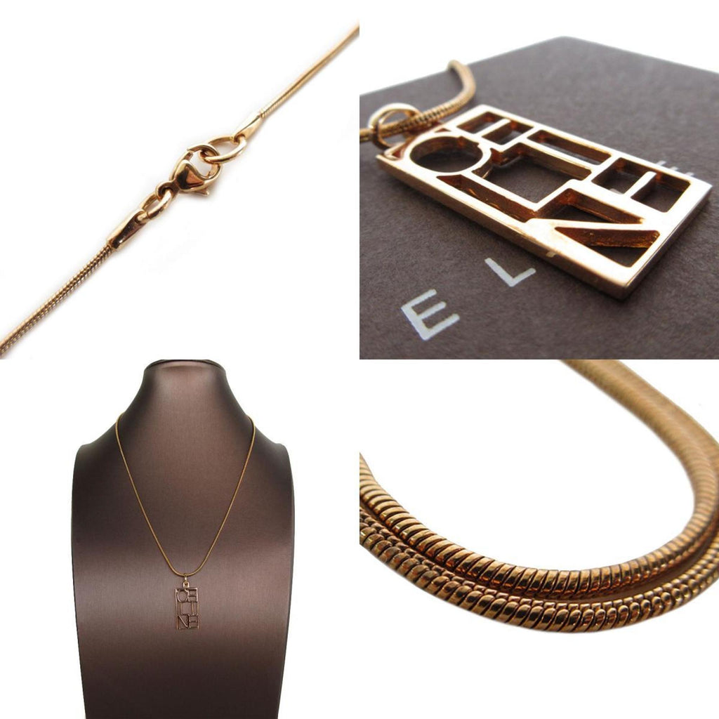 Pendant Necklace Metal Pink Gold