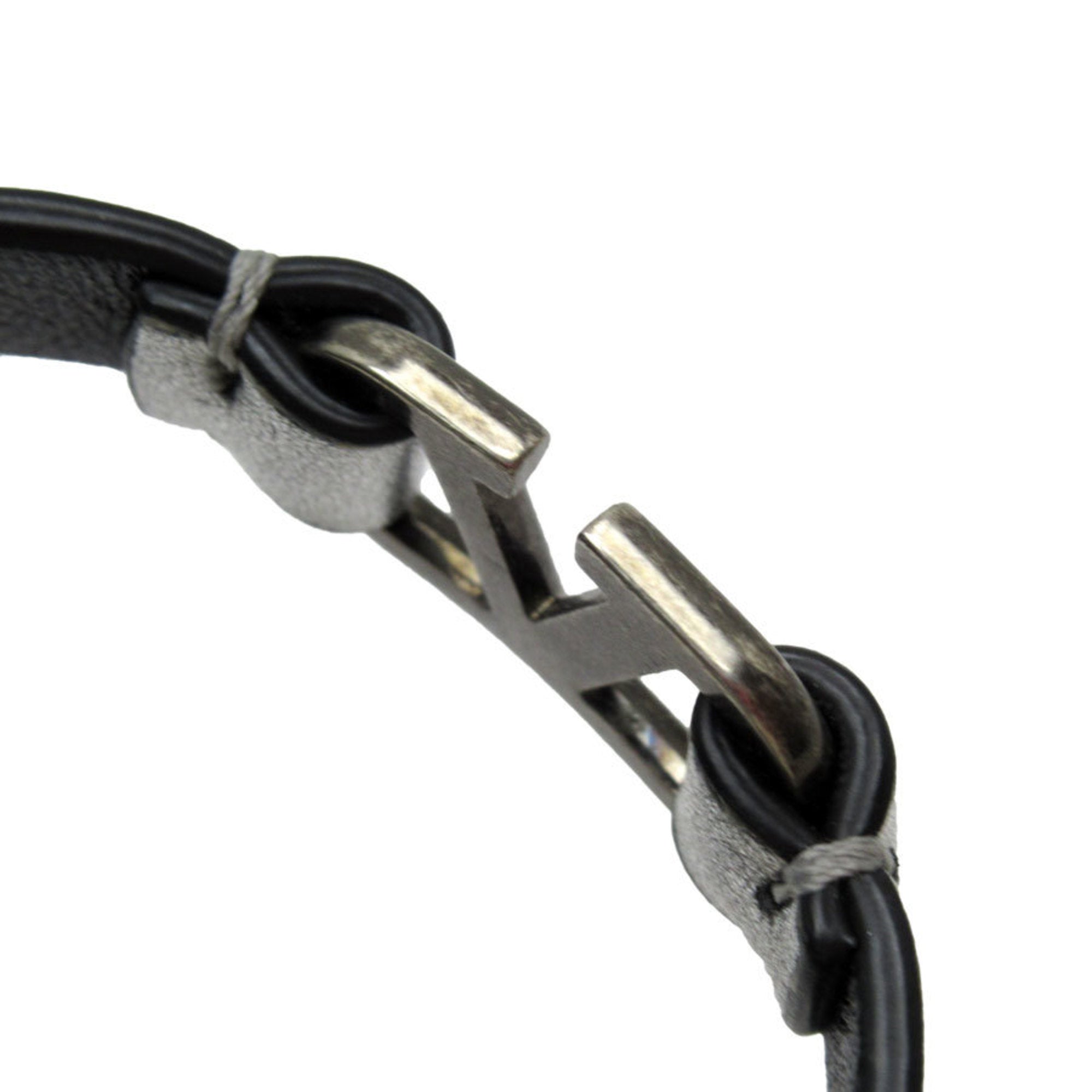Charm Bracelet Leather Silver