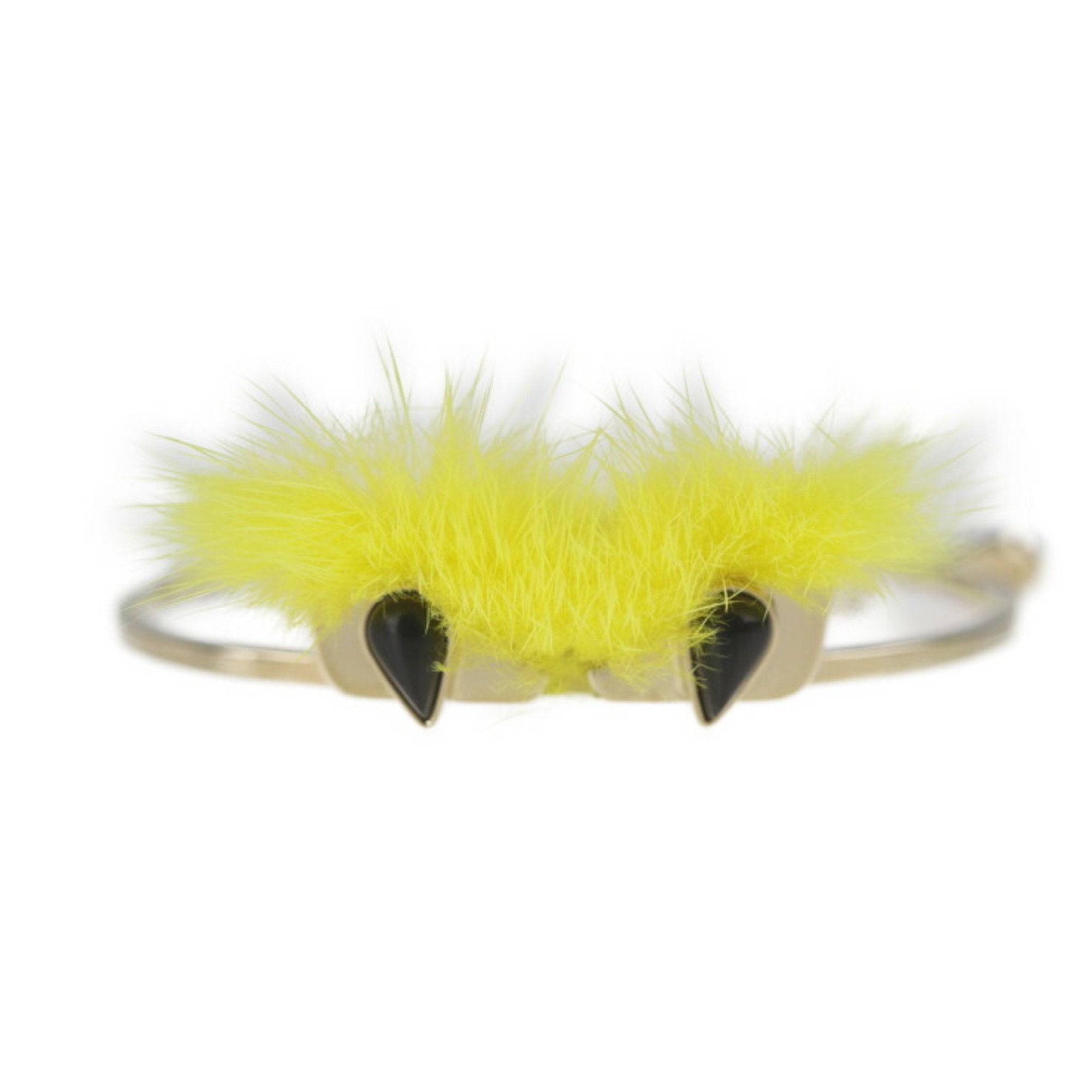 Monster Charm Bracelet Fur and Metal Yellow