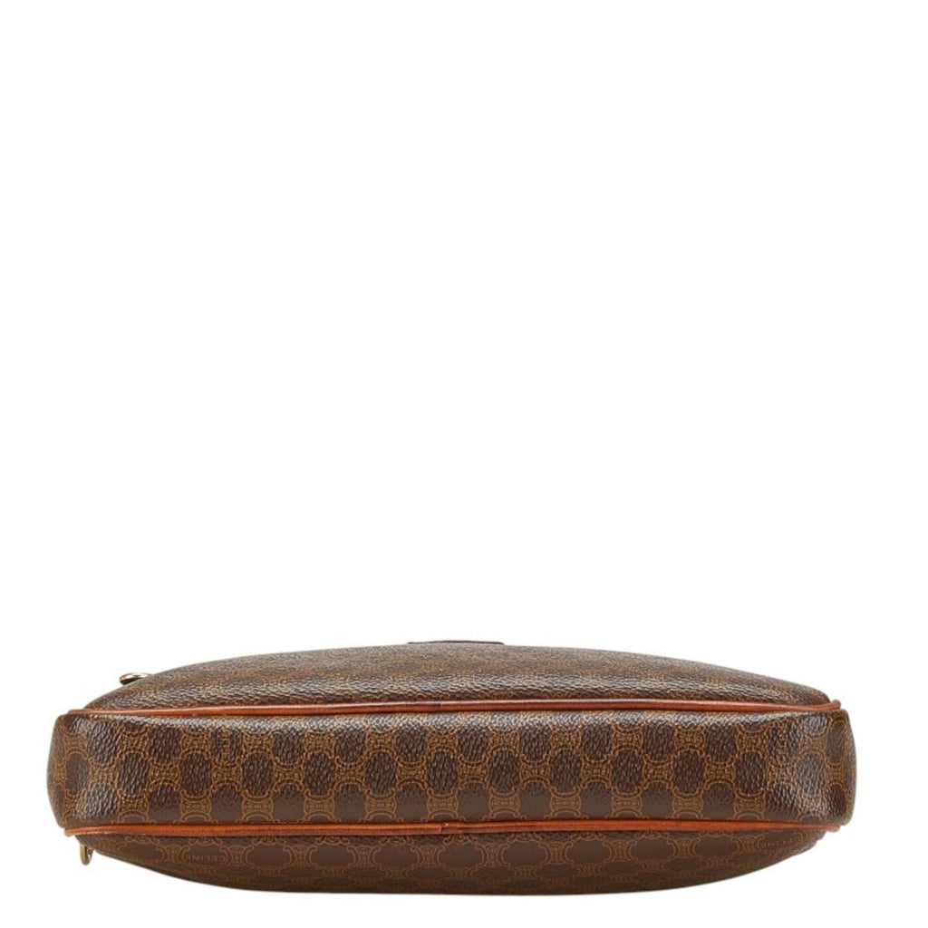 Vintage Saddle Flap Shoulder Bag Macadam Coated Canvas Small