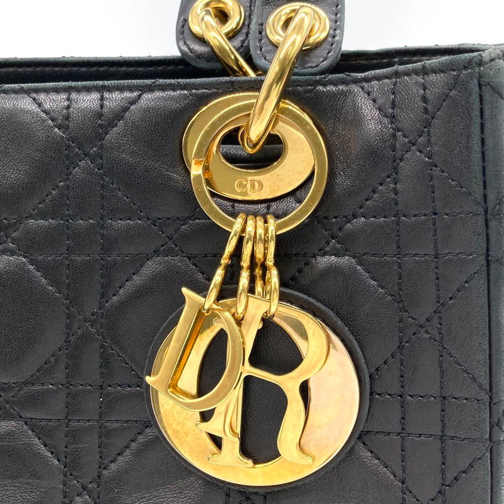 Vintage Lady Dior Bag Cannage Quilt Lambskin Medium