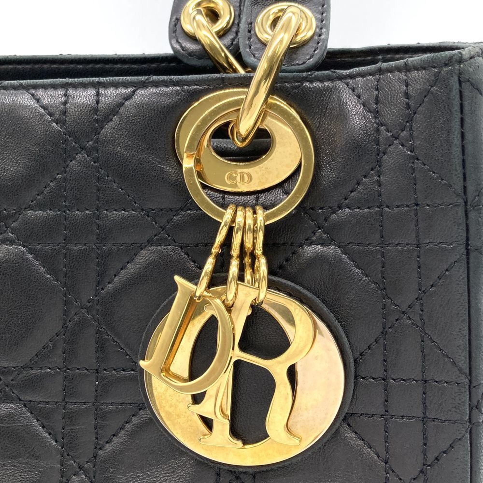 Vintage Lady Dior Bag Cannage Quilt Lambskin Medium