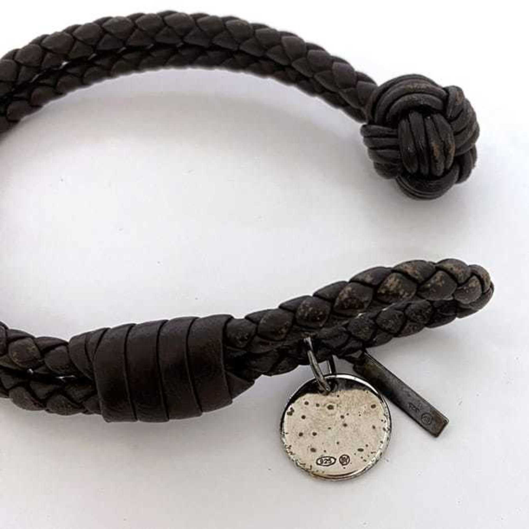 Intrecciato Bracelet Leather Brown