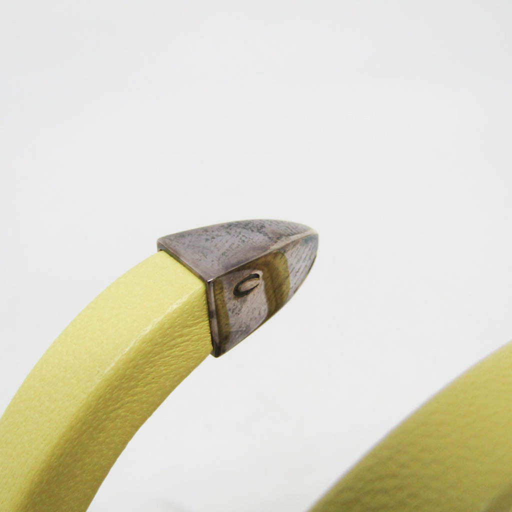 Wrap Bracelet Leather and Sterling Silver Yellow