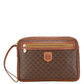 Vintage Saddle Flap Shoulder Bag Macadam Coated Canvas Small