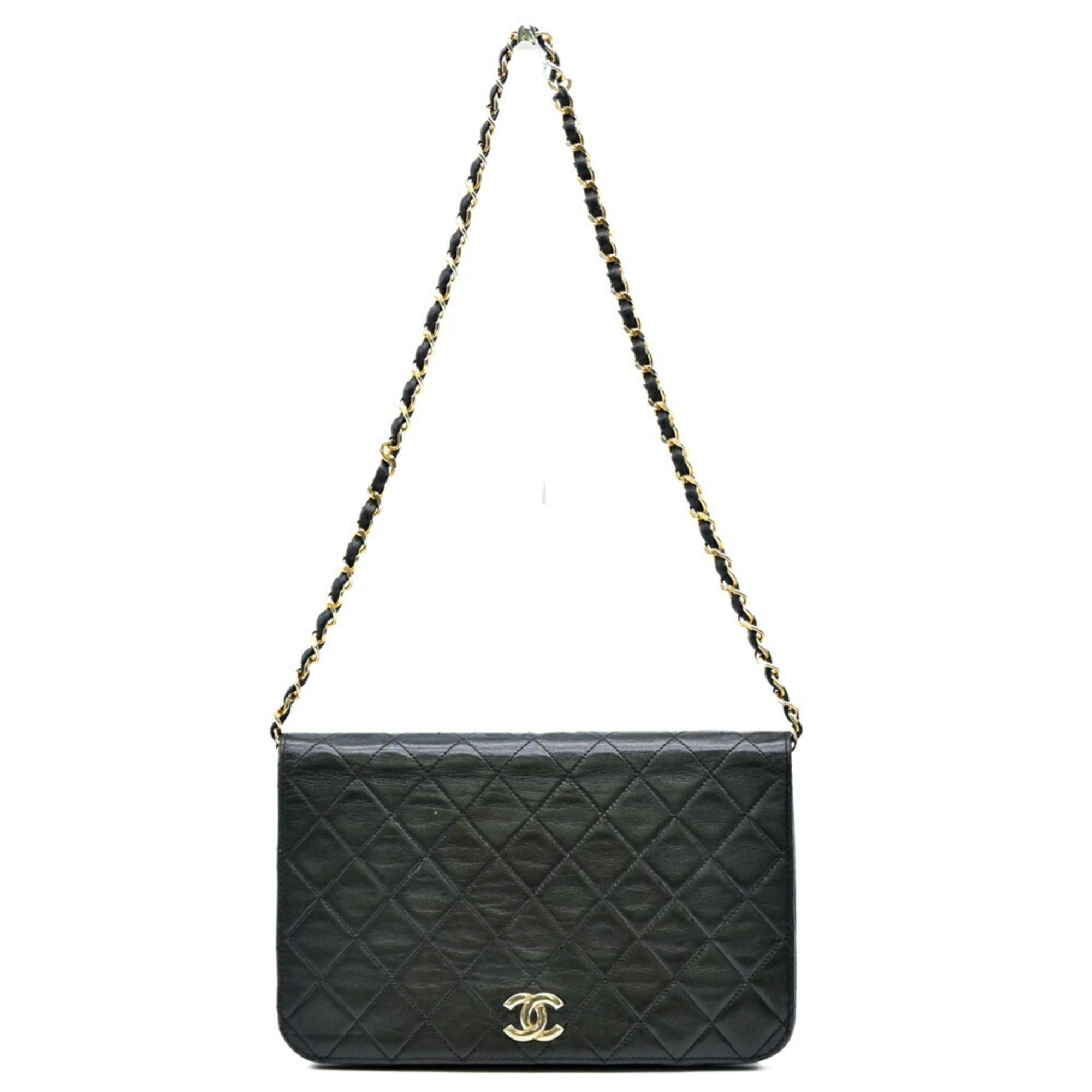 Vintage Full Flap Bag Quilted Lambskin Medium