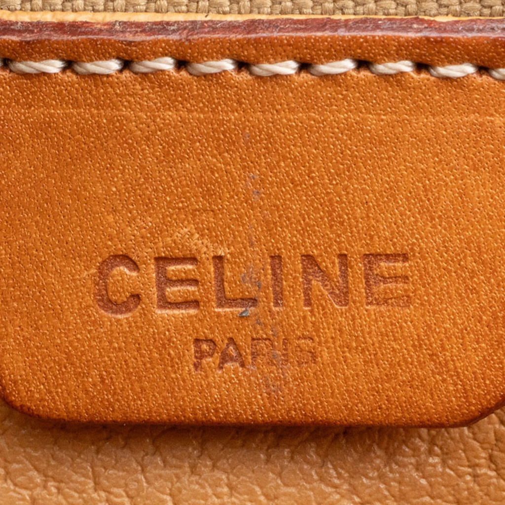 Vintage Saddle Flap Shoulder Bag Macadam Coated Canvas Small
