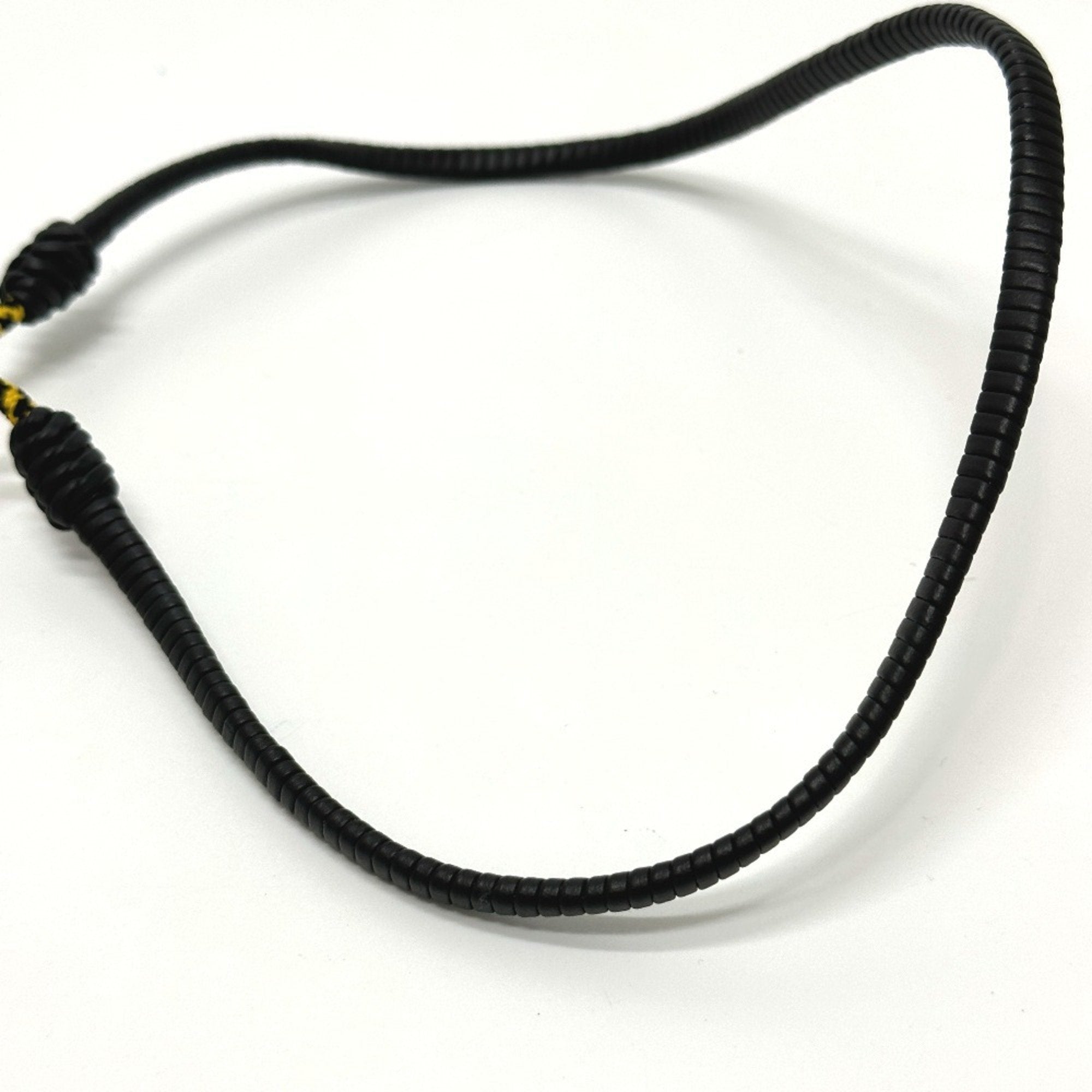 Choker Necklace Leather Black Orange Yellow