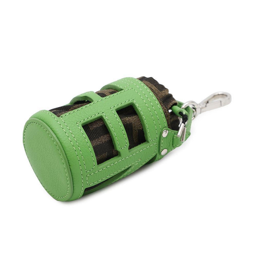Charm Canvas and Leather Green Handbag Charm