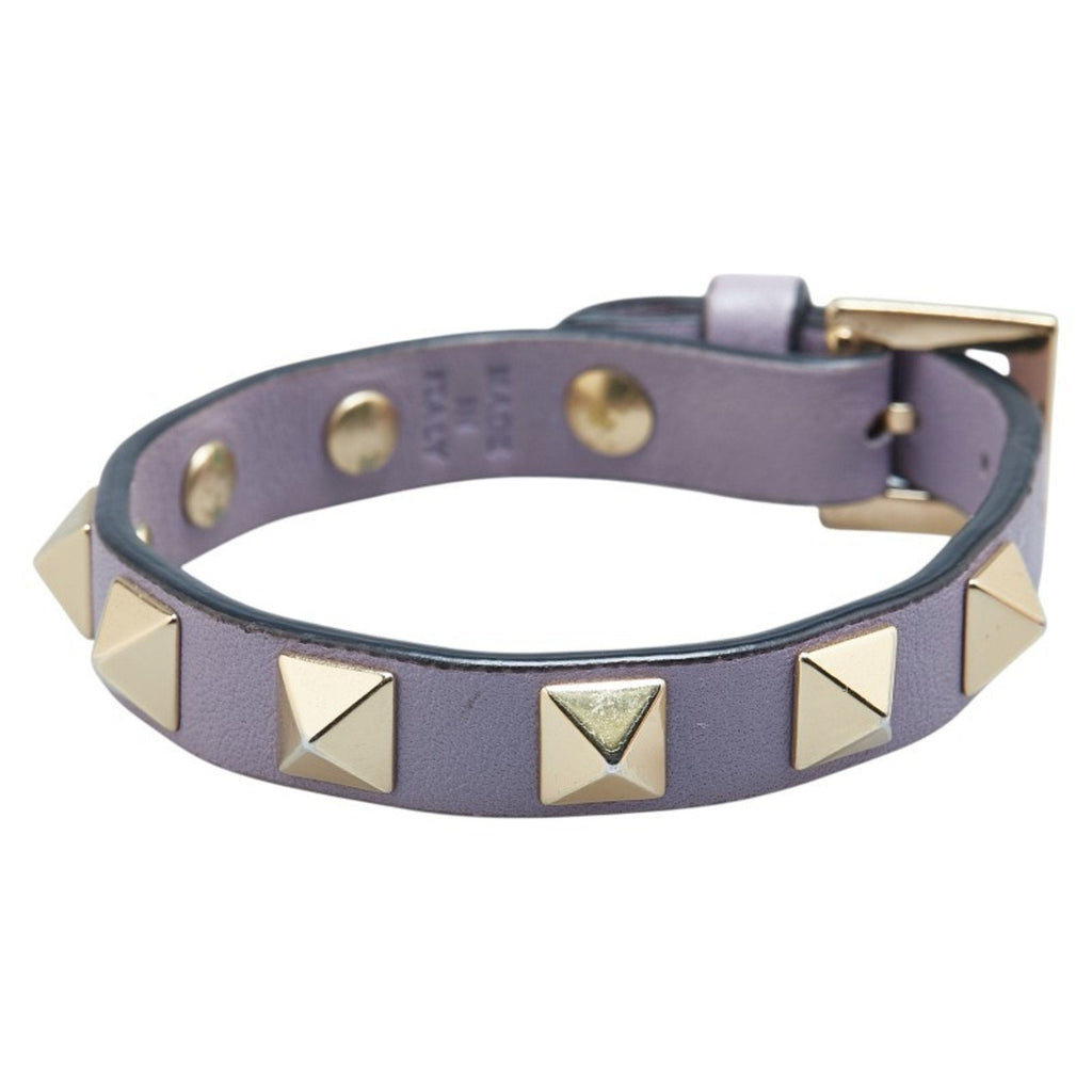 Rockstud Bracelet Gold and Leather