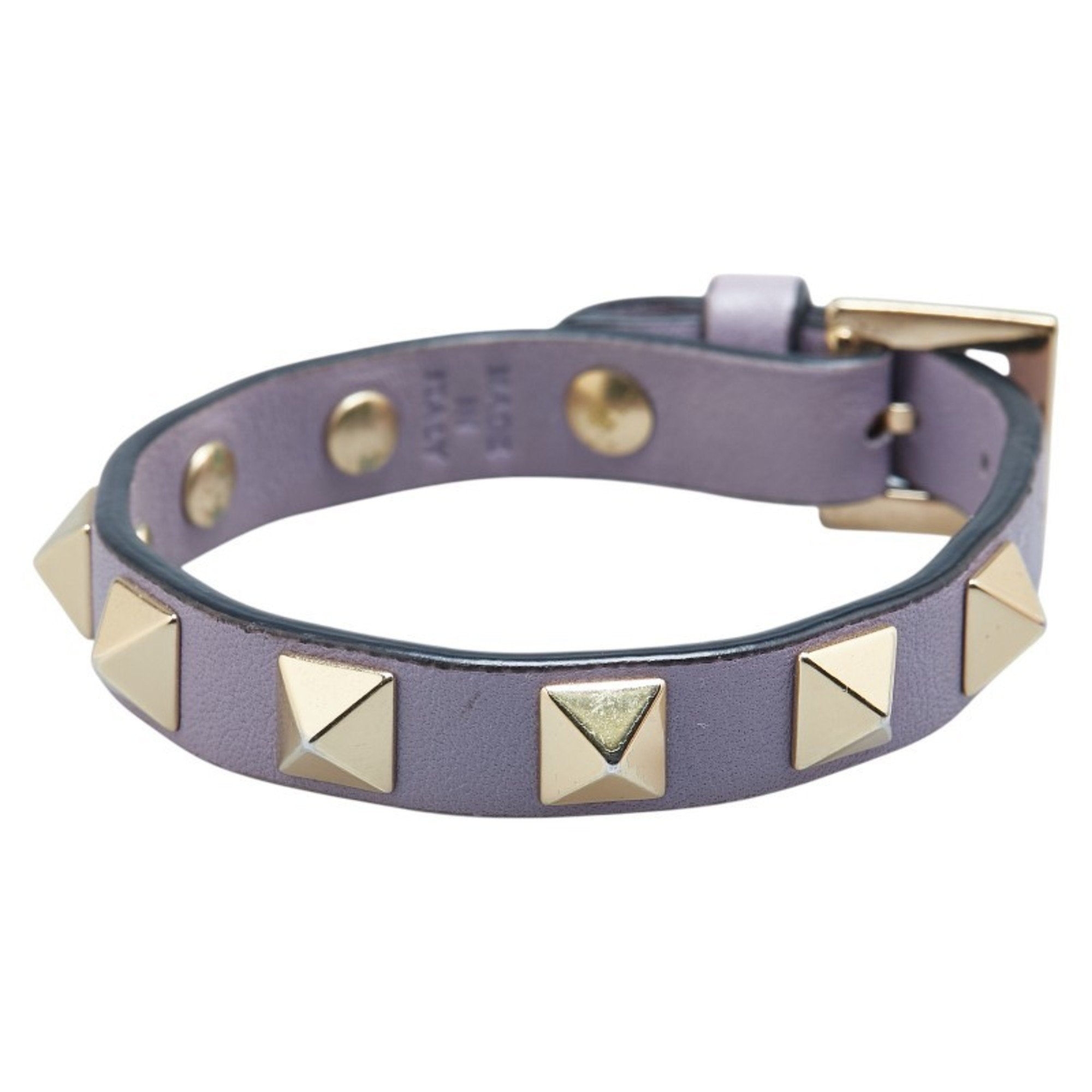 Rockstud Bracelet Gold and Leather
