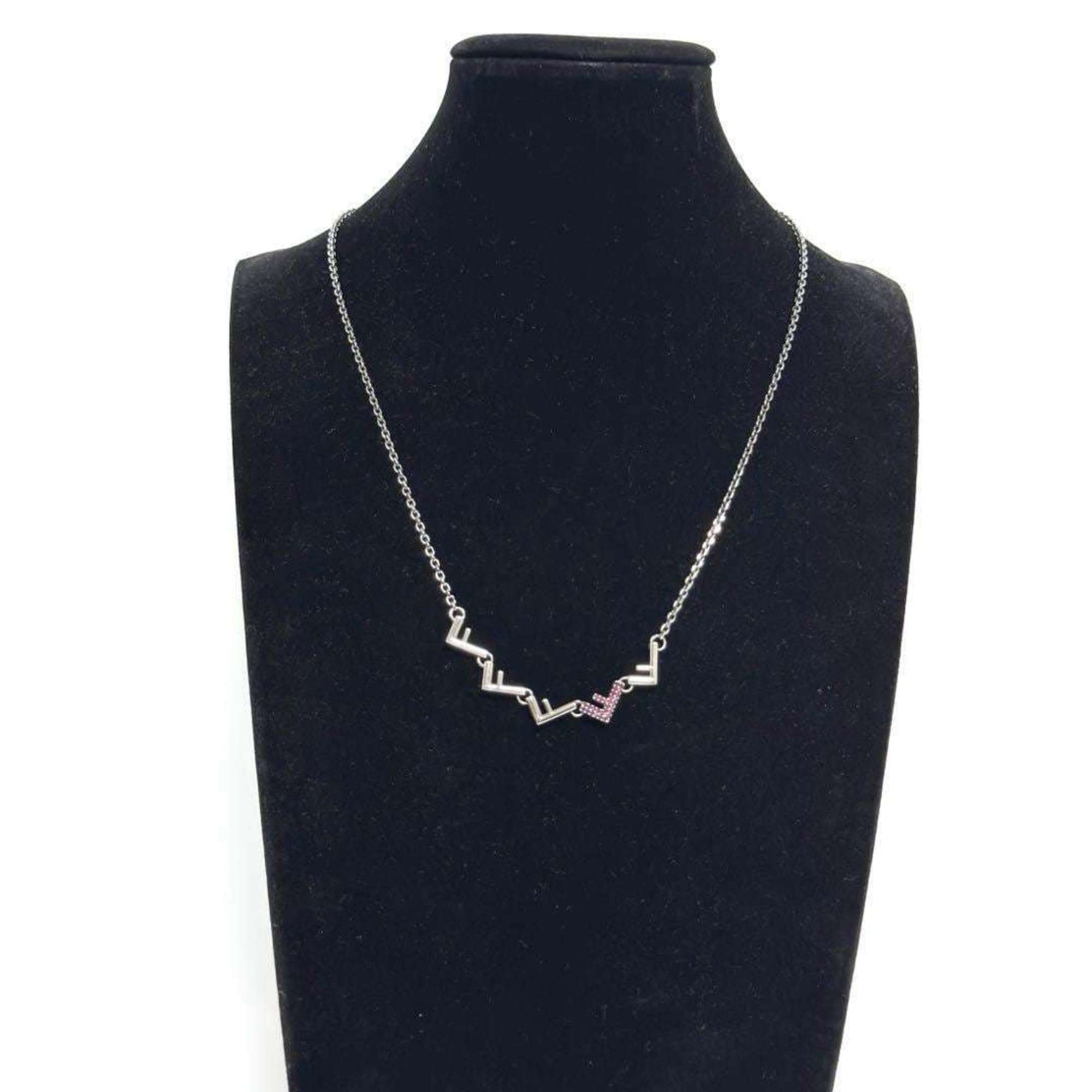 Five Pendant Necklace Metal and Rhinestone