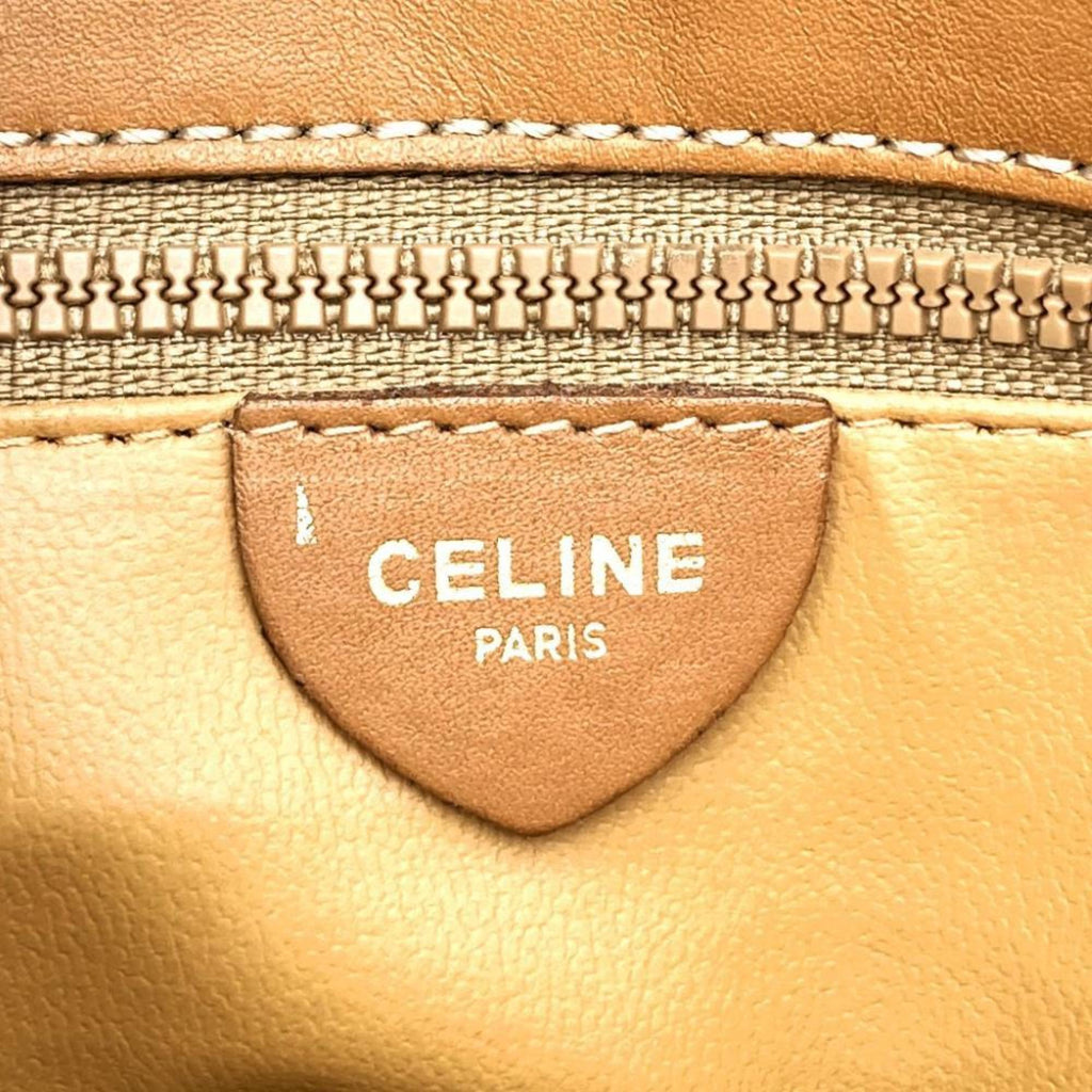 Vintage Saddle Flap Shoulder Bag Macadam Coated Canvas Small