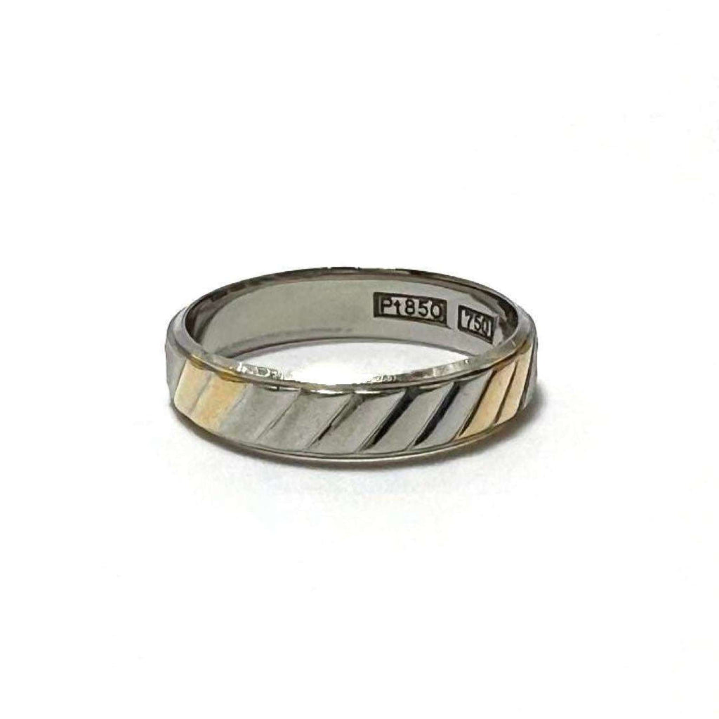 Band Ring Platinum and 18K Yellow Gold