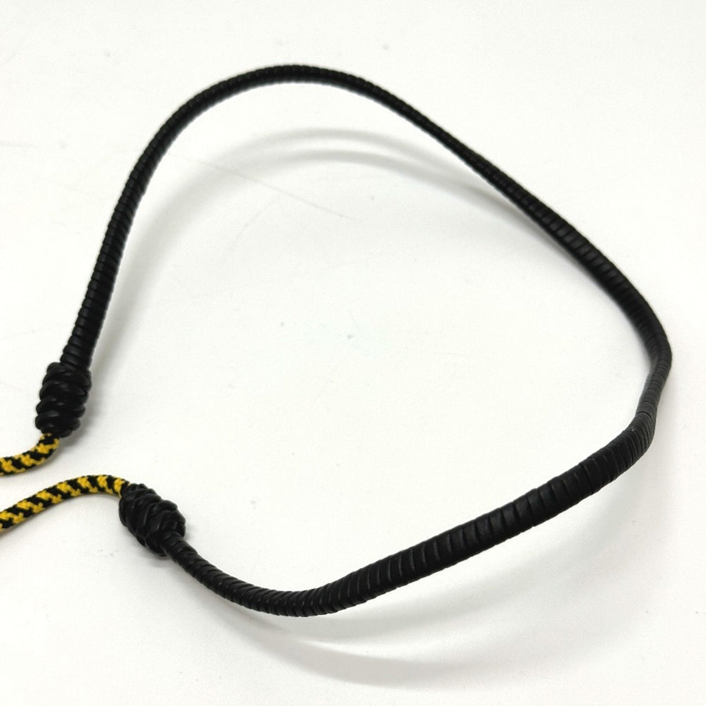 Choker Necklace Leather Black Orange Yellow