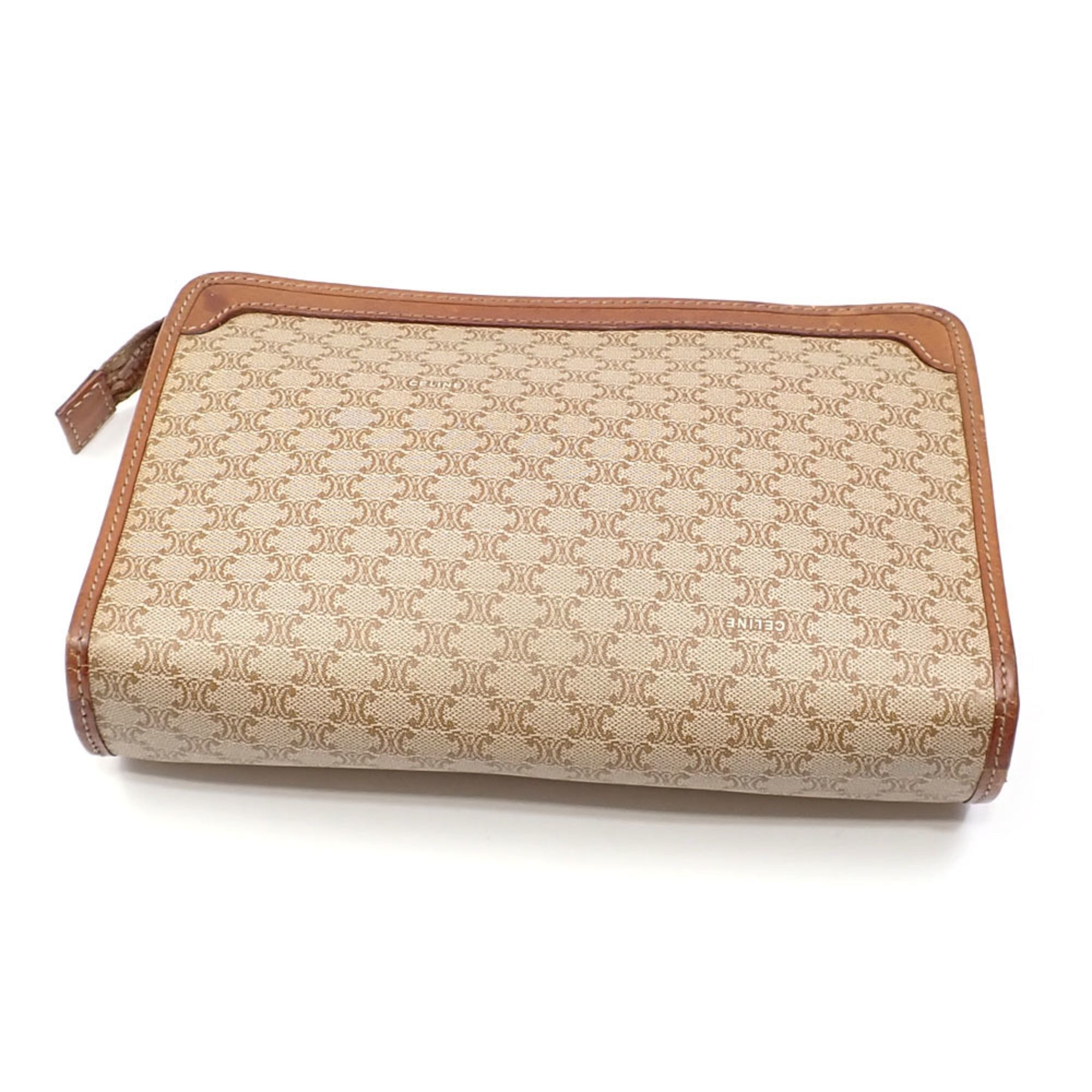 Vintage Saddle Flap Shoulder Bag Macadam Coated Canvas Small