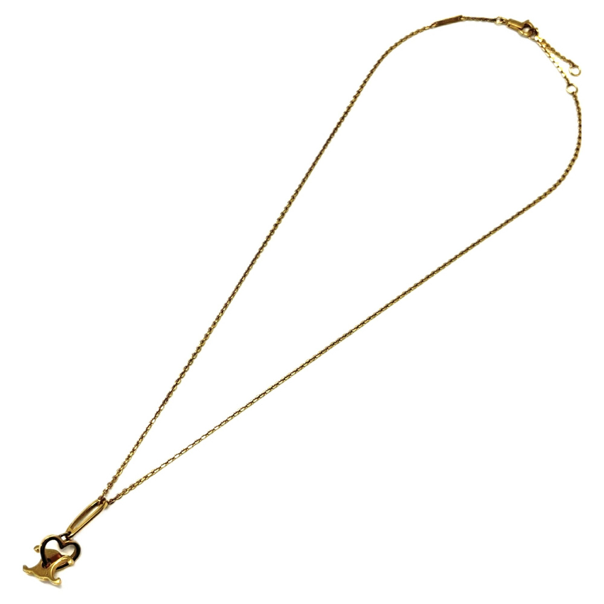 Triomphe Heart Motif Pendant Necklace Gold