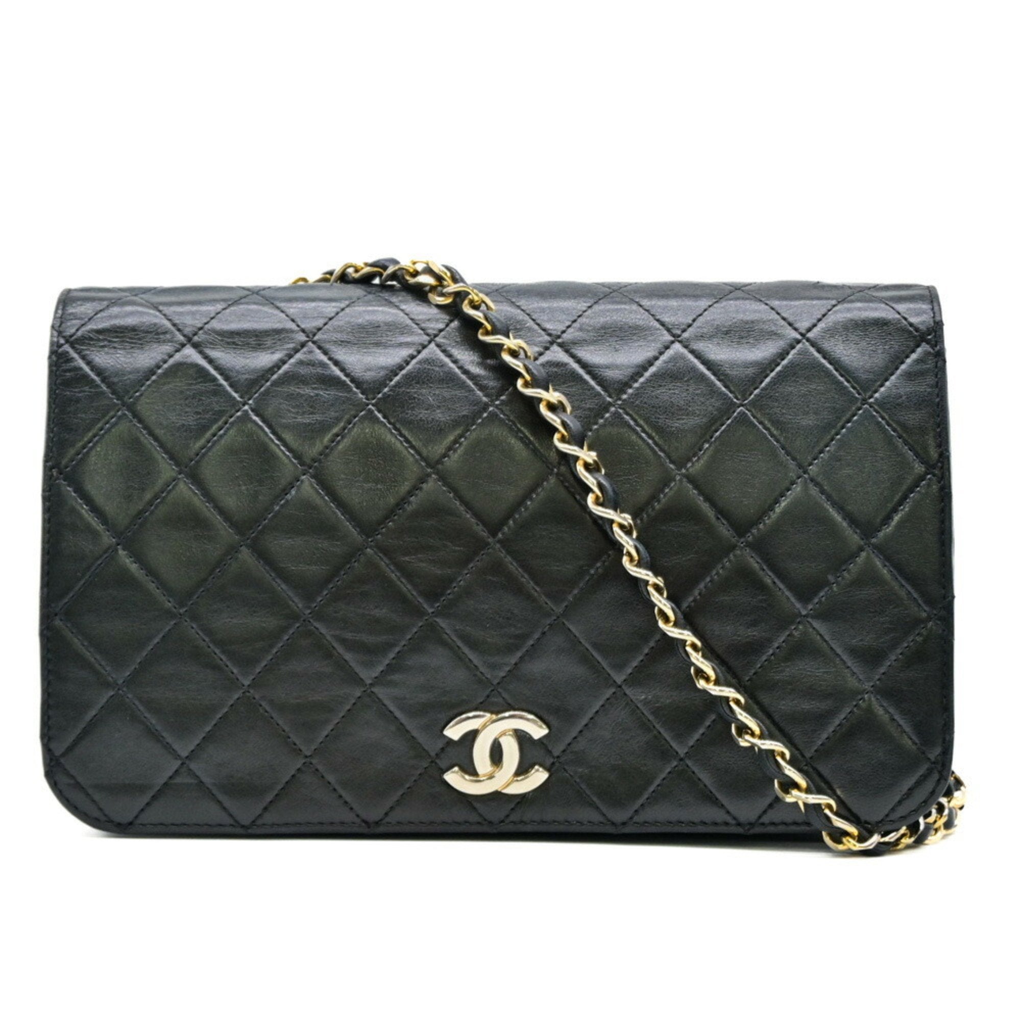 Vintage Full Flap Bag Quilted Lambskin Medium