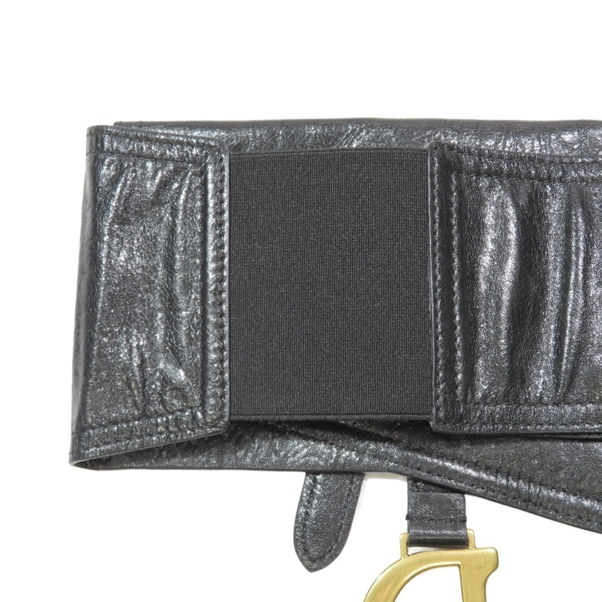 Saddle Double Buckle Belt Bag Leather