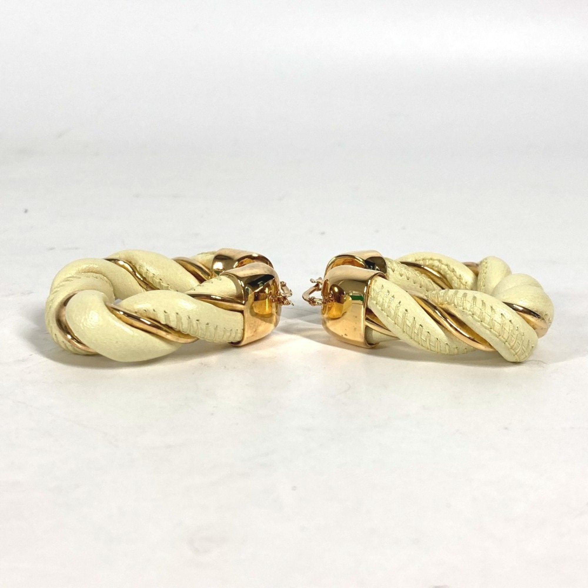Earrings Hoop Leather and Sterling Silver