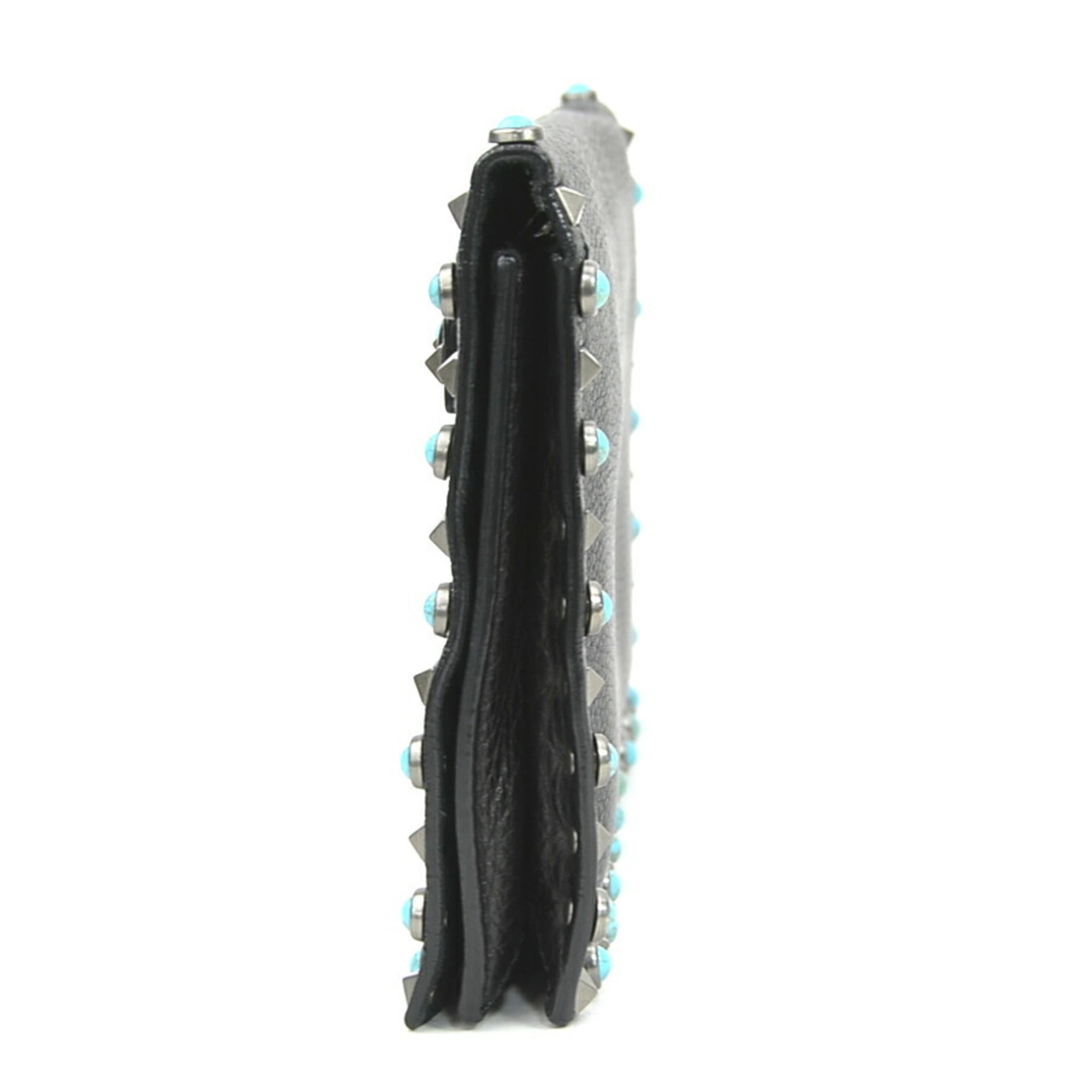 Rolling Rockstud Flap Clutch Leather with Cabochons Medium