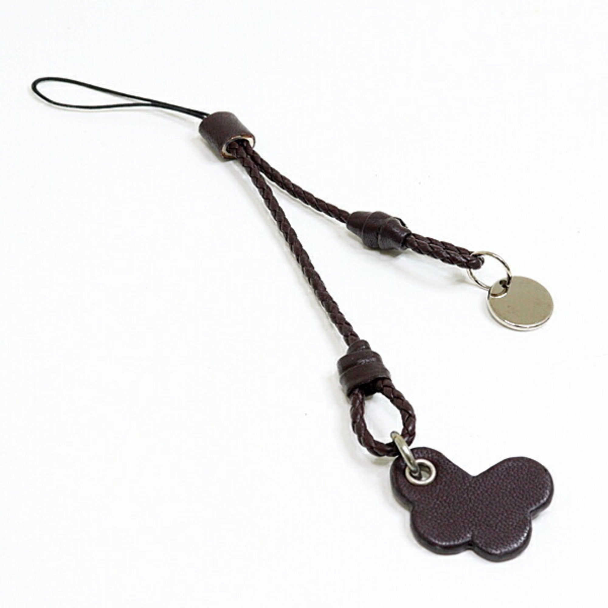 Keyring Charm Leather Dark Brown Ring
