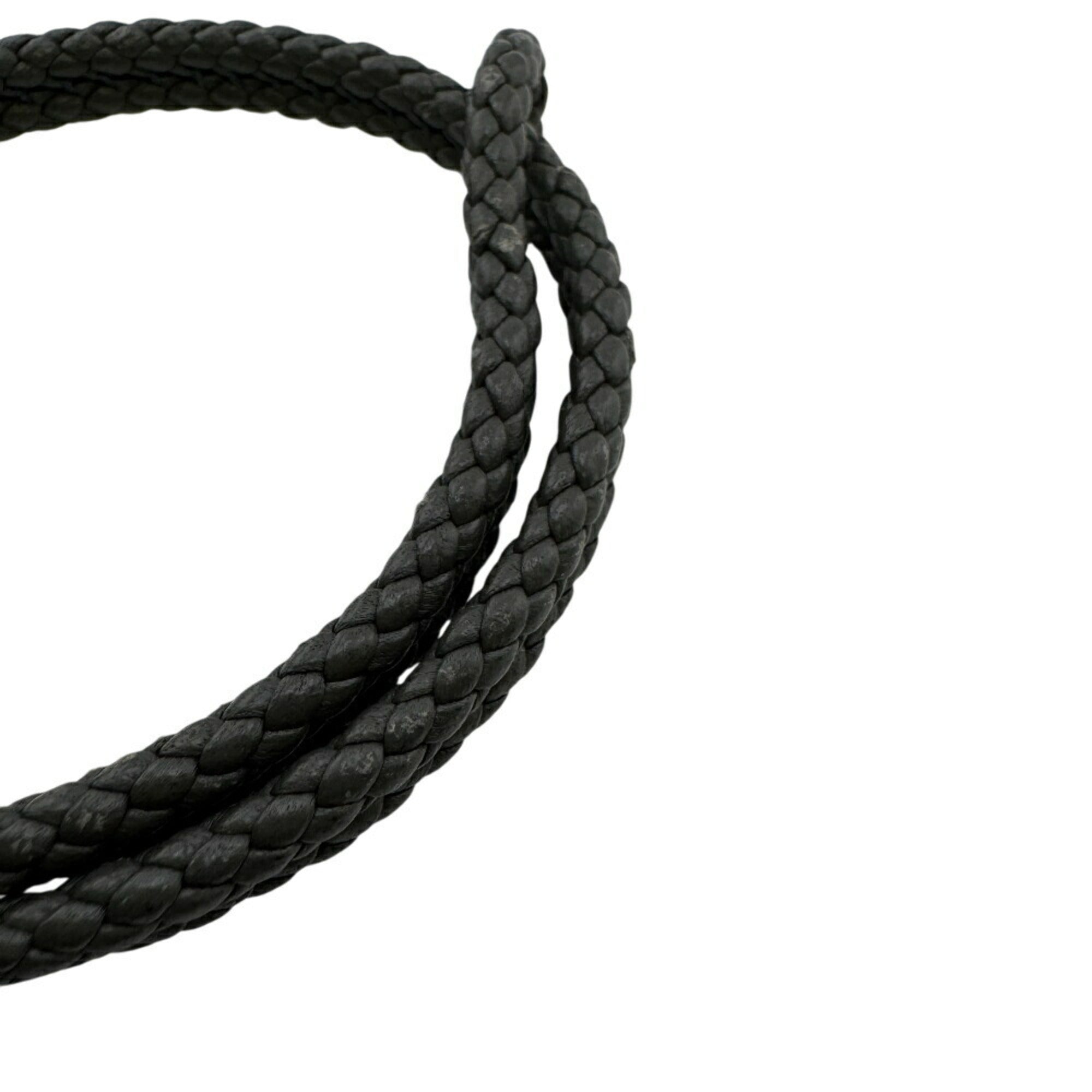 Intrecciato Bangle Leather Gray Bracelet