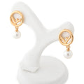 Earrings Pearl Gold-Tone Metal