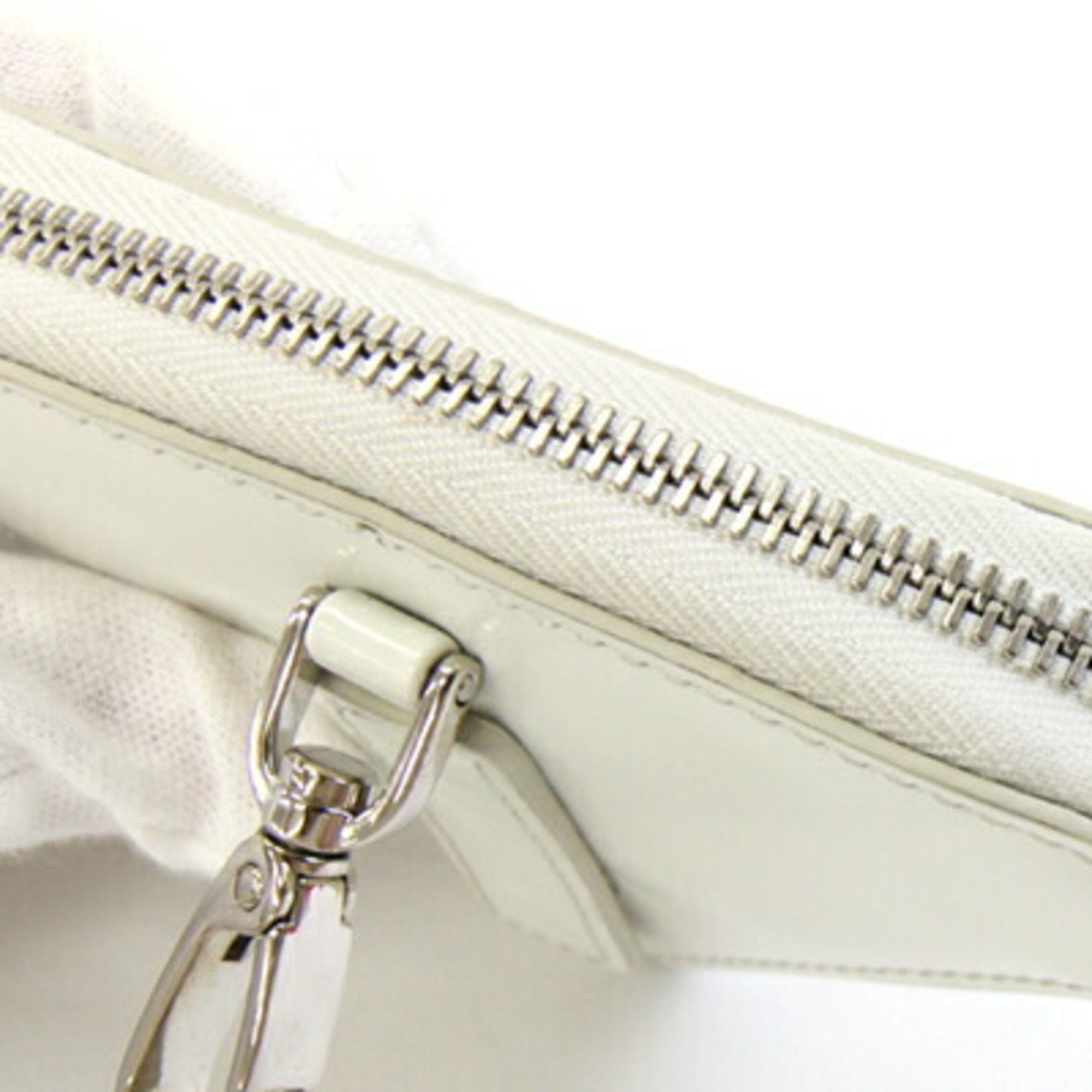 Charm White Leather Handbag Charm
