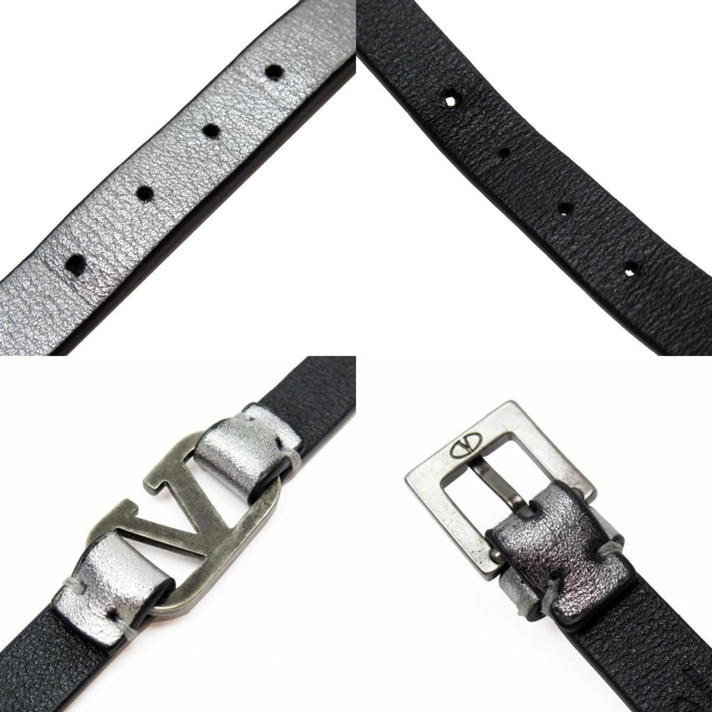 Charm Bracelet Leather Silver