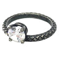 Intrecciato Band Ring Sterling Silver with Zirconia